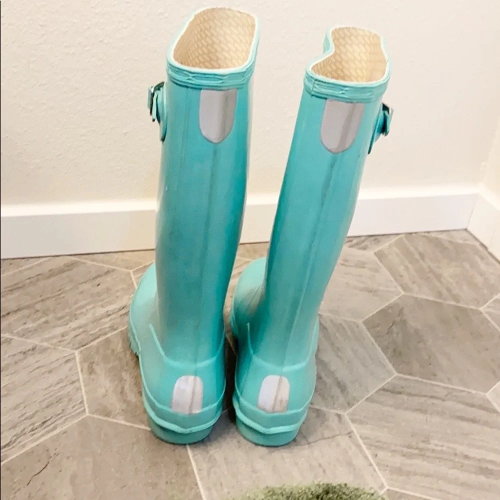 ✨RARE✨Mint/Tiffany Blue tall Hunter Boots